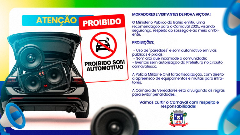 🚨 ATENÇÃO, MORADORES E VISITANTES DE NOVA VIÇOSA! 🚨